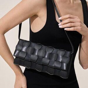 Neiman Marcus Chunli Black Woven Evening Bag